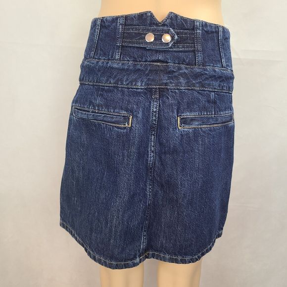 New RE/DONE Corset Mini Skirt in Indigo Flow Denim Womens (26) Small Defect-$285 - Picture 8 of 11